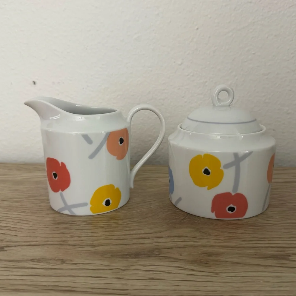 Studio Nova Poppy Promenade Cream and‎ Sugar Bowl Set with Lid Creamer Pitcher